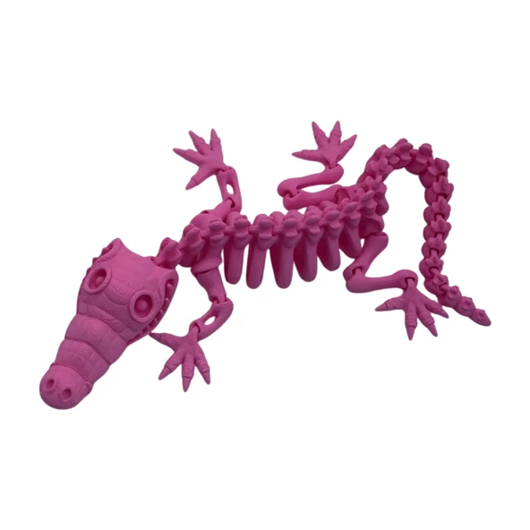 3d Hareketli Iskelet Timsah Figürlü Oyuncak - Pembe - 2