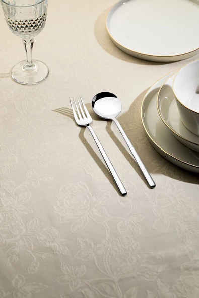 Nehir sofia çatal kaşık seti - 60 parça çatal kaşık seti takımı 12 kişilik - Resim 2