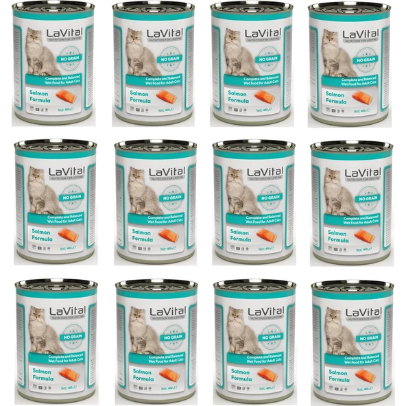 La Vital Tahılsız Somonlu Kedi Konservesi 400 Gr. x 12 Adet