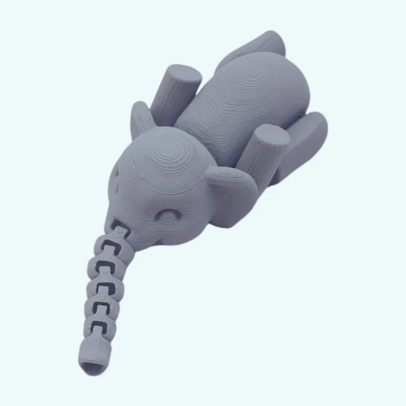 3d Hareketli Oyuncak Fil & Dekor - Gri ürün görseli 1