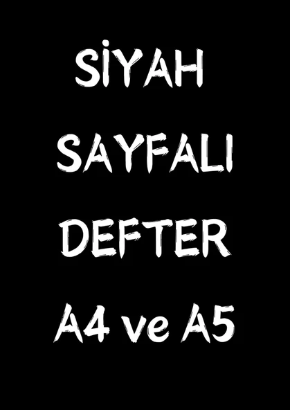 Siyah Sayfalı Defter A4-A5 Güzel KIZ (60 Sayfa) Beyaz Kalem Hediyeli - 3