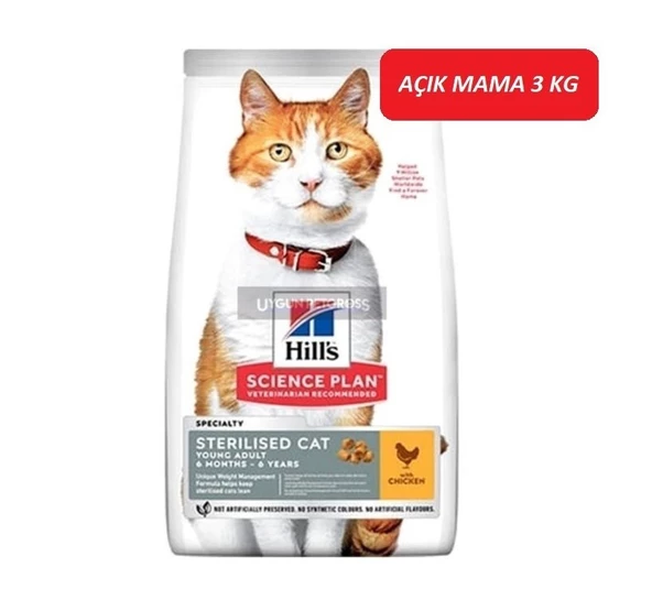 Hill's Young Adult Sterilised Tavuklu Kısırlaştırılmış Yetişkin Kedi Maması 3 KG