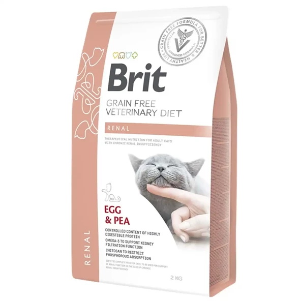 Brit Veterinary Diets Renal Egg & Pea Yumurta ve Bezelyeli Tahılsız Veteriner Diyet Kedi Maması (2 Kg)