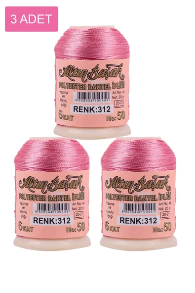 3 Adet Altınbaşak Oya ve Dantel İpi 20 gr -    - No: 312