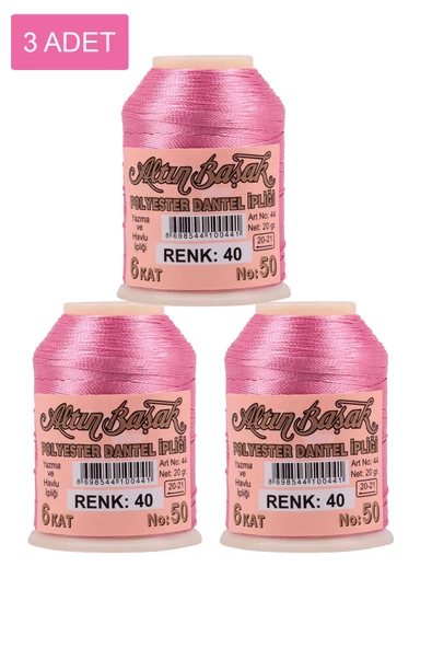 3 Adet Altınbaşak Oya ve Dantel İpi 20 gr -    - No: 040
