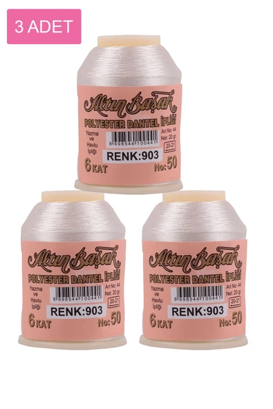 3 Adet Altınbaşak Oya ve Dantel İpi 20 gr -    - No: 903