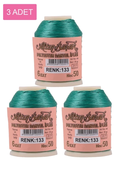 3 Adet Altınbaşak Oya ve Dantel İpi 20 gr -    - No: 133