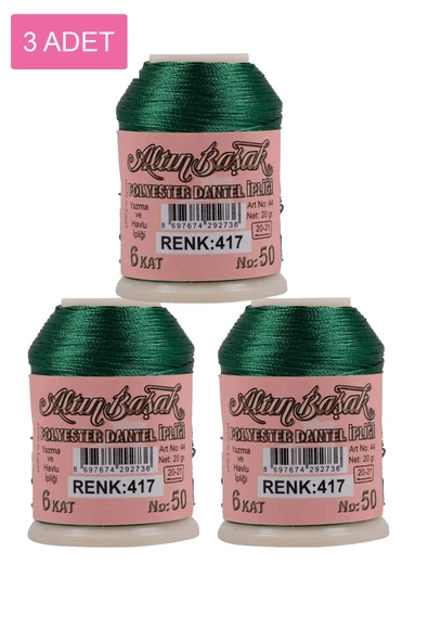3 Adet Altınbaşak Oya ve Dantel İpi 20 gr -    - No: 417