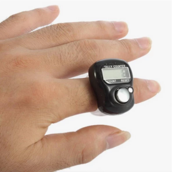 Zikirmatik Pratik Kolay Kullanım Taşınabilir Tasarım LCD Ekran 2 'li Dijital Zikirmatik HB-0815 - 9