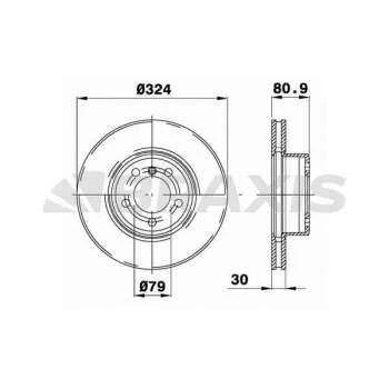 FREN DISKI ON BMW E65 E66 02-08 - BRAXIS AD1052