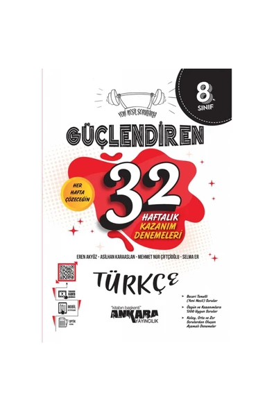 8. Sınıf Türkçe Güçlendiren 32 Haftalık Kazanım Deneme(iadesiz)