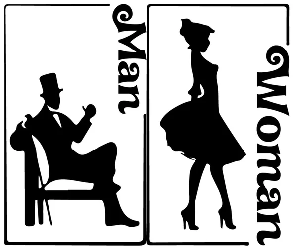 Man-women Tuvalet-wc Kapı Sticker 36 x 60 cm