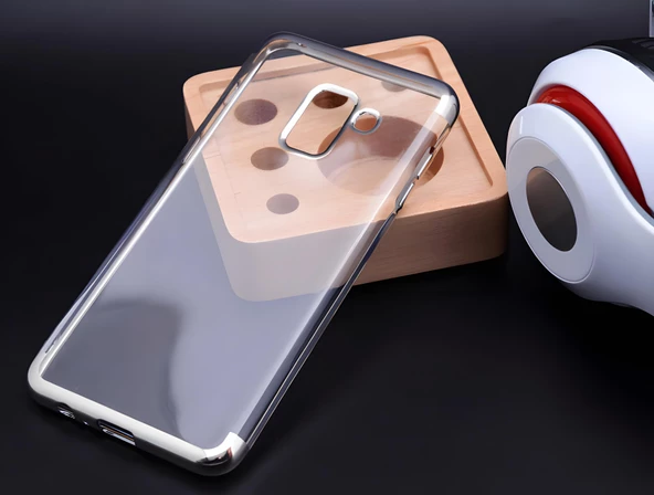 Galaxy A8 Plus 2018 Kılıf Dört Köşeli Lazer Silikon Kılıf - Resim 6