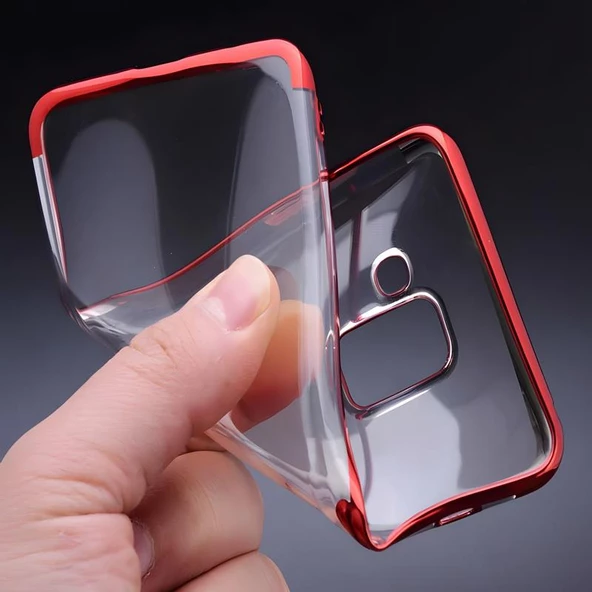 Galaxy A8 Plus 2018 Kılıf Dört Köşeli Lazer Silikon Kılıf - Resim 7