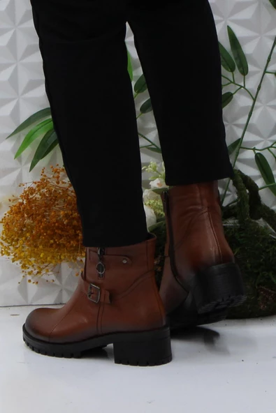 Mehmet Mete 42831 Taba Orijinal Hakiki Deri İçi Kürklü Kaymaz Taban Kadın Bot - 4