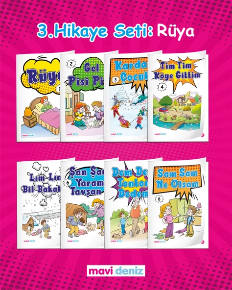 Mavi Deniz 2025 1. Sınıf Minik Kuş Maviş 3 Lü Hikaye Seti 24 Kitap Renksiz - 4