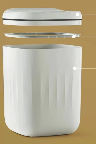Tilbe Home Akıllı Teknolojik Sensörlü Çöp Kovası Mutfak Banyo Ofis 20L UV Işık Antibakteriyel Koku Geçirmez - 4