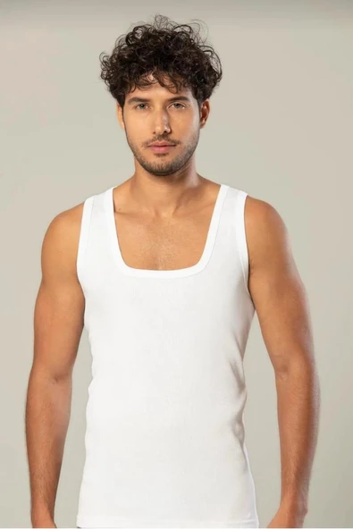 ERDEM 1128 ERKEK KARE YAKA KAŞKORSE ASKILI ATLET 6 ADET