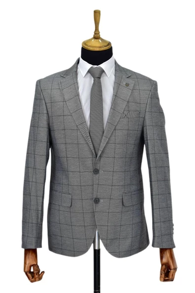 Erkek Tek Spor Kumaş Tek Ceket 6 Drop BGL-ST03970 - Resim 2