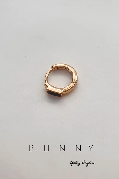 Mine plakalı helix ve tregus altın kaplama piercing 10 MM - 8