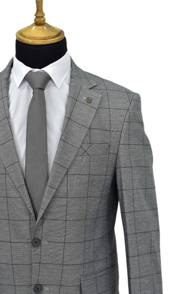 Erkek Tek Spor Kumaş Tek Ceket 6 Drop BGL-ST03970 - Resim 5