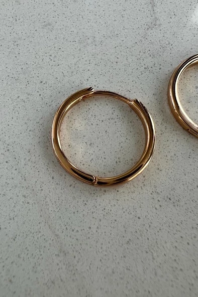 BASİC HALKA KÜPE 24K ALTIN KAPLAMA - 4