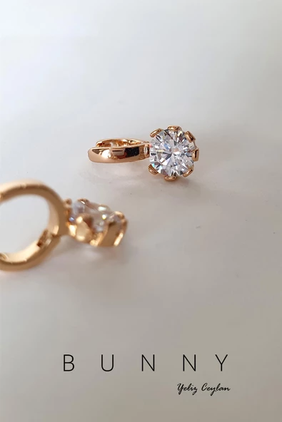 MİNİ HALKALI TEK TAŞ KÜPE - Resim 4