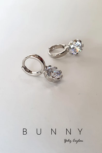 MİNİ HALKALI TEK TAŞ KÜPE - Resim 6