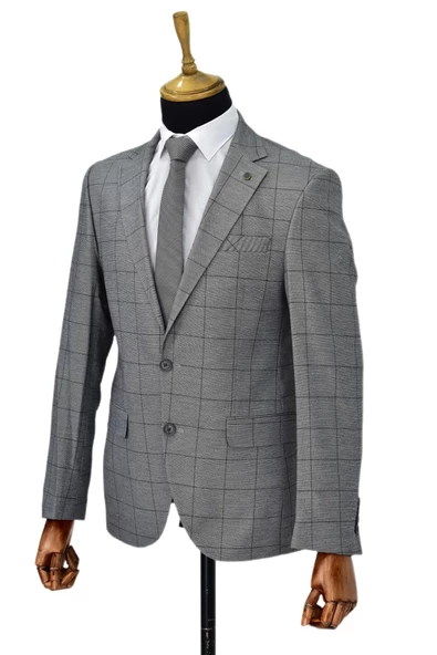 Erkek Tek Spor Kumaş Tek Ceket 6 Drop BGL-ST03970 - Resim 4