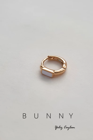 Mine plakalı helix ve tregus altın kaplama piercing 10 MM - 4