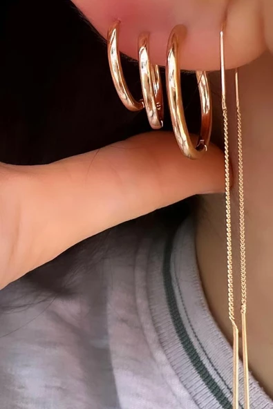 BASİC HALKA KÜPE 24K ALTIN KAPLAMA - 7