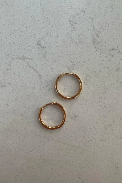 BASİC HALKA KÜPE 24K ALTIN KAPLAMA - 5