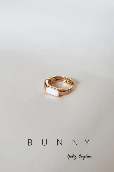 Mine plakalı helix ve tregus altın kaplama piercing 10 MM - 5