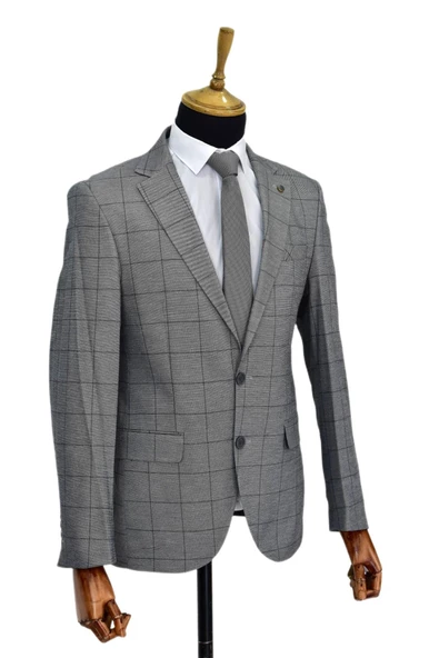 Erkek Tek Spor Kumaş Tek Ceket 6 Drop BGL-ST03970 - Resim 3