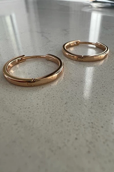 BASİC HALKA KÜPE 24K ALTIN KAPLAMA - 3