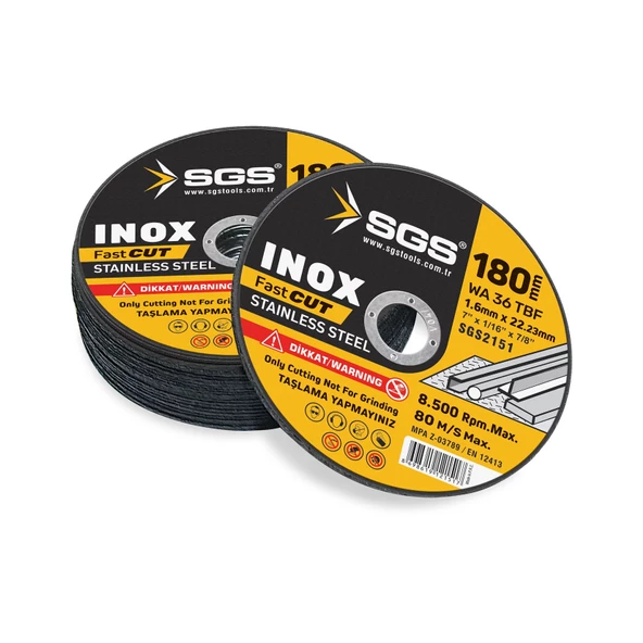 SGS INOX KESİCİ 180X1,6X22MM (5 ADET)