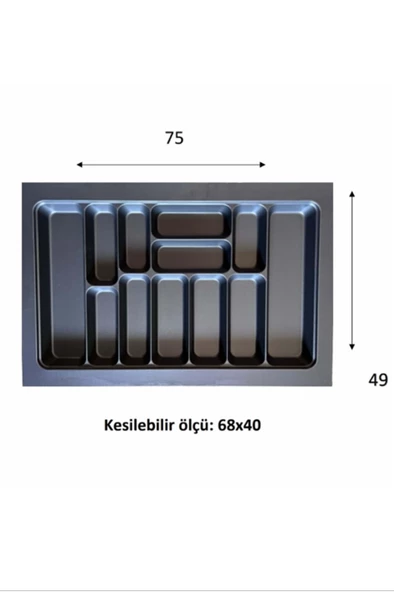 Eco Lüx Modül Kaşıklık Antrasit 76x49 Cm   -ACERO-20357