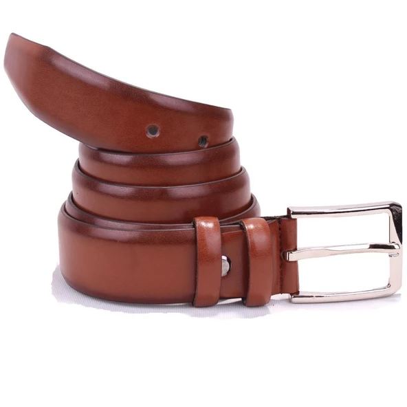 Dagoster DMK26-302 Taba 3,5 cm Suni Deri Erkek Kemer - Resim 2