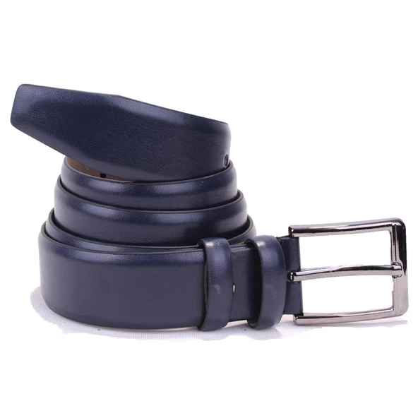 Dagoster DMK26-302 Lacivert 3,5 cm Suni Deri Erkek Kemer - Resim 4
