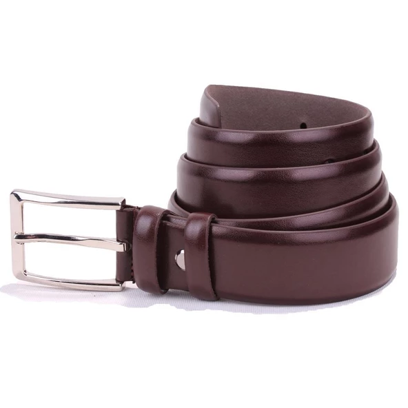 Dagoster DMK26-302 Koyu Kahve 3,5 cm Suni Deri Erkek Kemer - Resim 3