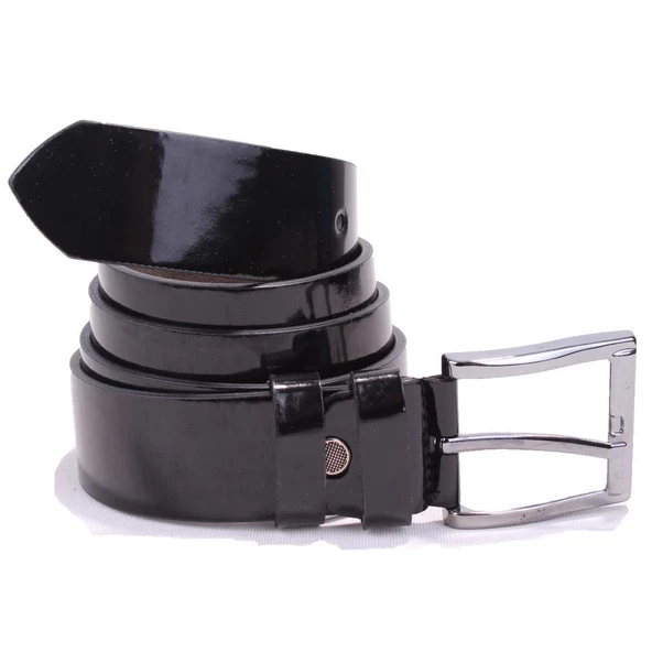 Dagoster DMK26-355 Siyah Rugan 4 cm Suni Deri Erkek Kemer - 2