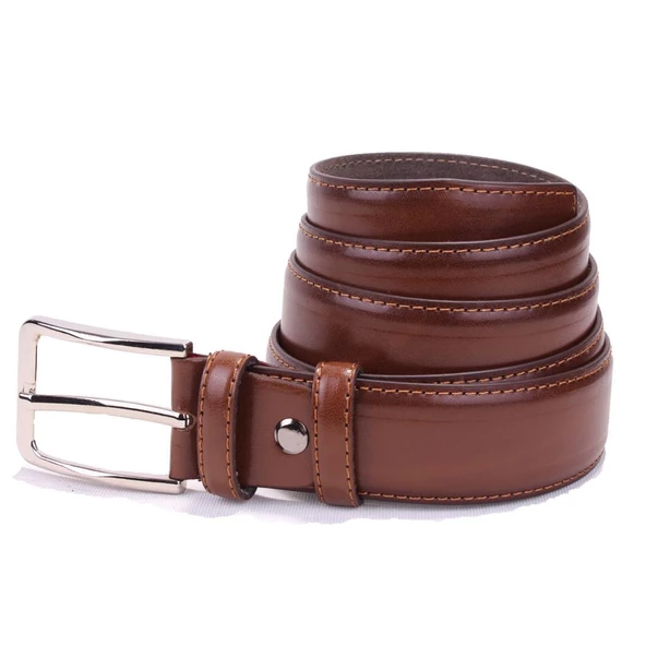 Dagoster DMK26-301 Taba 3,5 cm Suni Deri Erkek Kemer - Resim 3