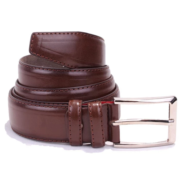 Dagoster DMK26-301 Kahve 3,5 cm Suni Deri Erkek Kemer - 4