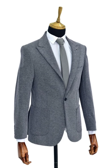 Erkek Tek Spor Ceket Çift Yırtmaçlı BGL-ST03983 - Resim 6