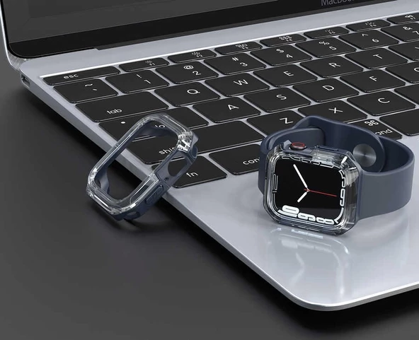 Apple Watch 7 45mm Redclick Watch Gard 08 Sert Pc + Silikon Koruyucu - 8