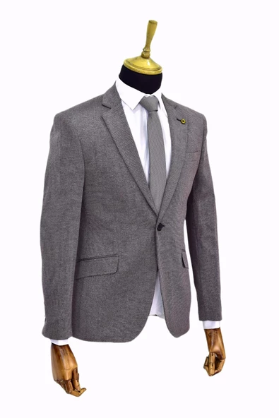 Erkek Bordo Tek Spor Ceket Çift Yırtmaçlı BGL-ST03973 - Resim 3