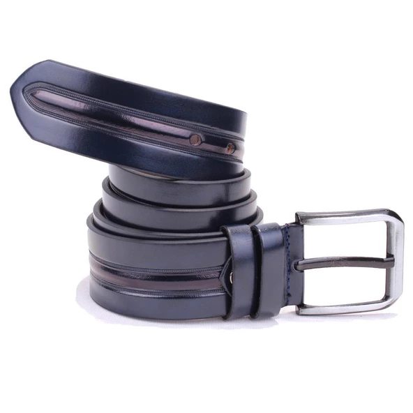 Dagoster DMK26-457 Lacivert 4.5 cm Suni Deri Erkek Kemer - Resim 4