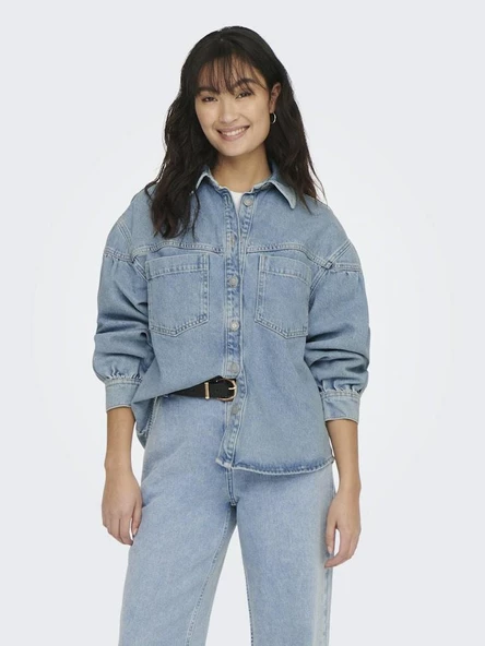Only Annı Kadın Jean Gömlek 15284611 - 5