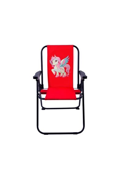 EXENT PeriUnicorn LÜX Çocuk Piknik Sandalyesi-Mini Kamp Sandalyesi-KIRMIZI