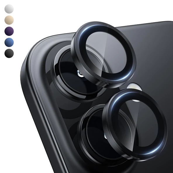 Shaza iPhone 16 / iPhone 16 Plus Safir Kamera Lens Koruyucu 2li Set